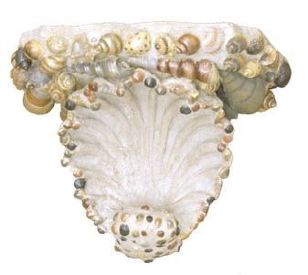 Sea shell scalloped bracket shelf - Ocean side decorations